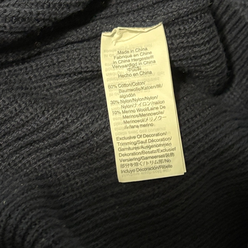 J Crew Navy Blue Sweater with Red Bow Accent - Picture 7 of 7